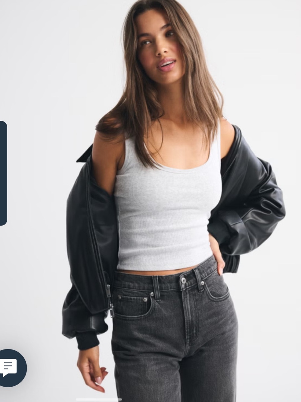 Abercrombie Bra-Free Bra-Free Rib Scoop Neck Tank